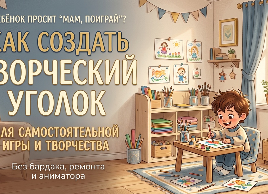 Как создать дома творческий уголок, в котором ребенок начнёт играть, придумывать и творить САМ