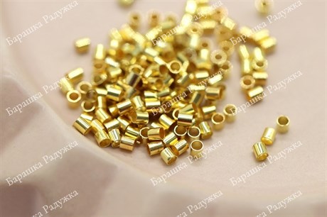 Кримпы 2х2 мм, золото, 1 грамм - фото 20295