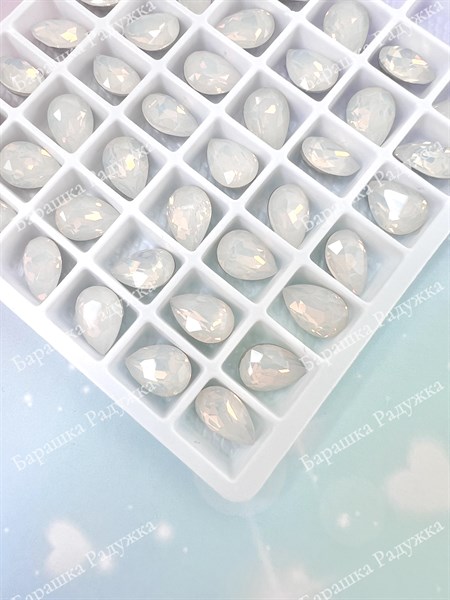 Drop 10*7 мм, White opal KRI-4120-056 - фото 29415