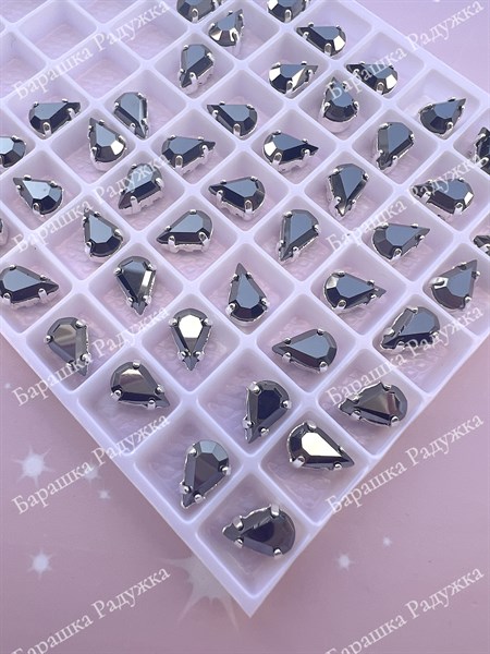 Pear drop 5*8 мм, Jet Hematite KRI-3018-010 - фото 34281