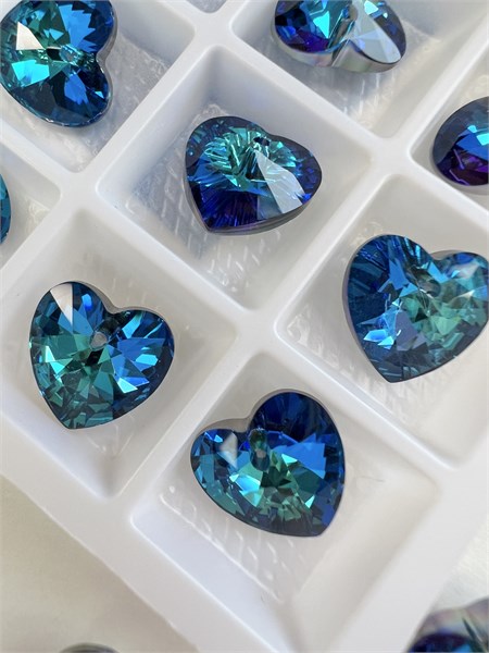 #4045 Pendant Heart 12 мм, Bermuda blue Pend-001 - фото 42461