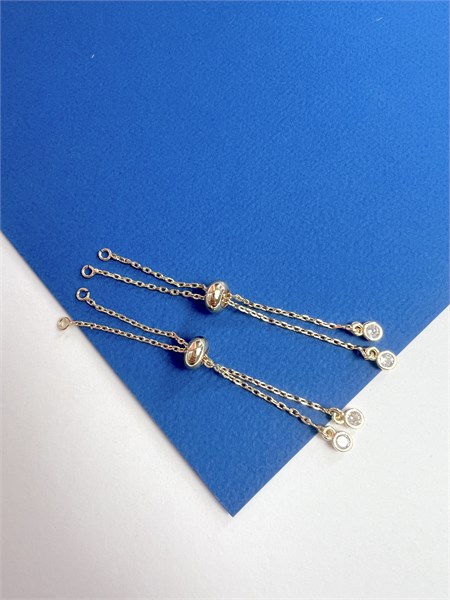 Концевик для браслета с подвижным замком, позолота 14k FR-673 - фото 42968