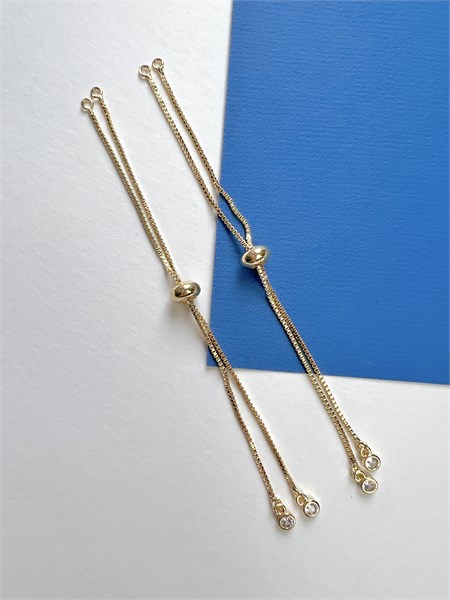 Концевик для колье с подвижным замком, позолота 14k FR-674 - фото 42975