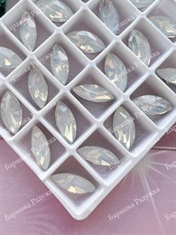 Navette 15*7 мм, White Opal KRI-4228-027