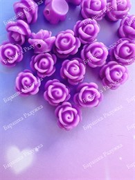 Бусины "Бутон розы", Фиолетовый цвет, 10 шт