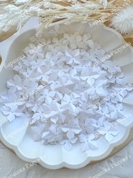 Пайетки 15 мм цветок, Белый сатин, 3 гр