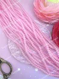 Бусины "Кварц" 4 мм, Розовый, нить (около 100 шт)