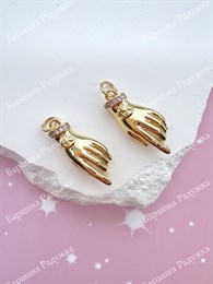 Подвеска "Рука" с фианитами, позолота 14k FR-445