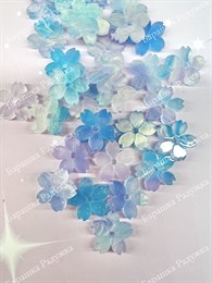 Акриловые цветы, Синий микс цвет, 10 шт