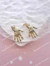 Подвеска "Рука" с фианитами, позолота 14k FR-069