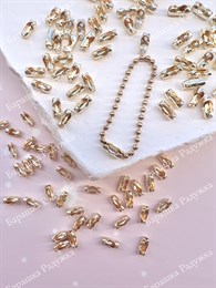 Концевик для цепочки с шариком, позолота 14k, (10 шт) FR-564