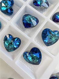 #4045 Pendant Heart 12 мм, Bermuda blue Pend-001