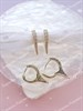 Закрытые швензы 20*3 мм, с фианитами позолота 14k "Капля" FR-063 - фото 34978